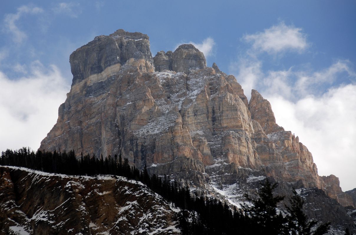 22 Cathedral Crags From Just Beyond Spiral Tunnels On Trans Canada Highway In Yoho In Winter